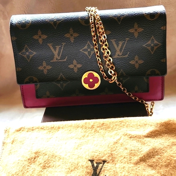 Louis Vuitton Handbags - Louis Vuitton Flore Pink and Brown Crossbody Bag (Limited Edition)
